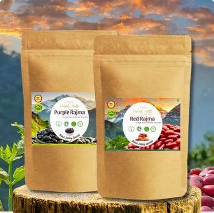 Pahadi Rajma Combo, 400gms (Pack of Purple Rajma and Pack of Red Rajma)