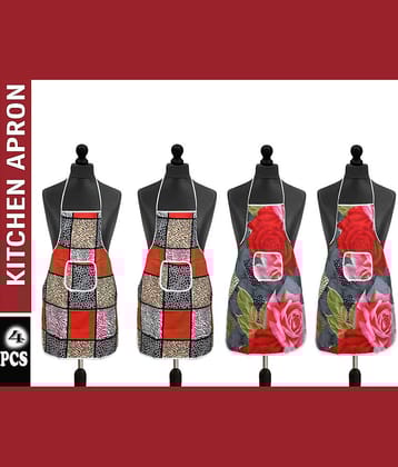 Aazeem  Multicolor Half Apron ( Pack of 4 )