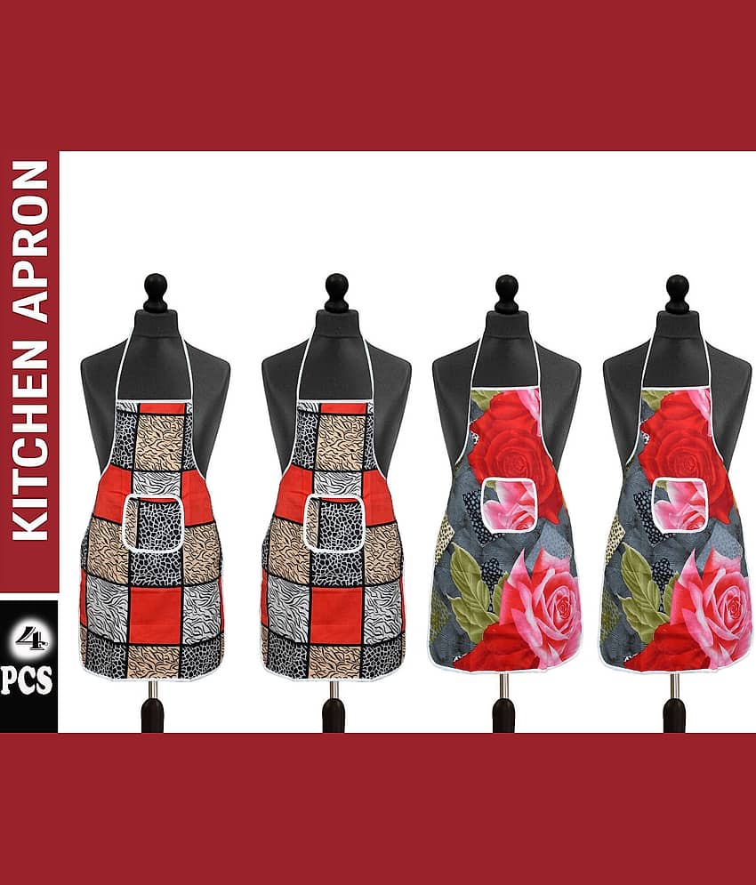 Aazeem  Multicolor Half Apron ( Pack of 4 )