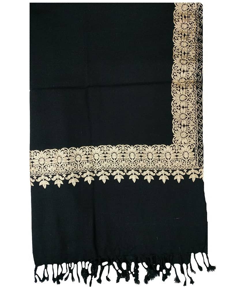 KASHMIRI Black Sozni embroidery Shawl