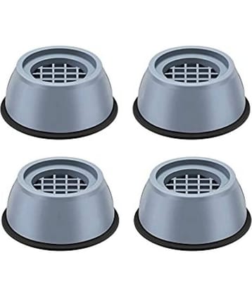NCMART Black Plastic Refigerator Stands ( Pack of 4 )