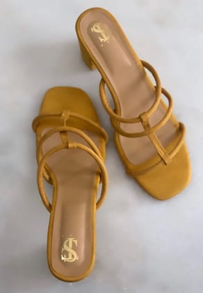Mustard Strappy Heels-40