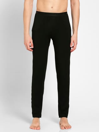 Jockey International Collection Men's Soft Touch Microfiber Elastane Stretch Thermal Long Johns with Stay Warm Technology - Black 2622-S / Black