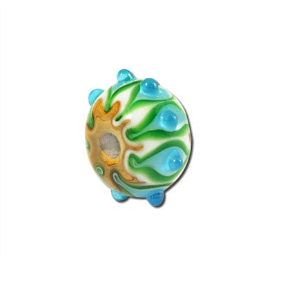 Beadwaala Handmade Fancy Lampwork Glass Beads For Jewelry Making. (Roundel) SFL-240-Per Packet 25 Pcs / 10X18 MM