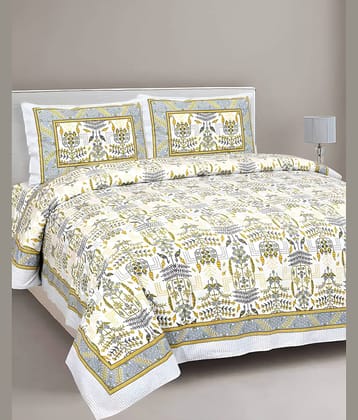 Bombay Spreads Cotton 1 Double King Bedsheet with 2 Pillow Covers ( Gray )