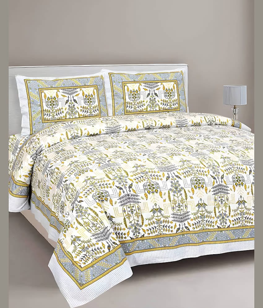 Bombay Spreads Cotton 1 Double King Bedsheet with 2 Pillow Covers ( Gray )