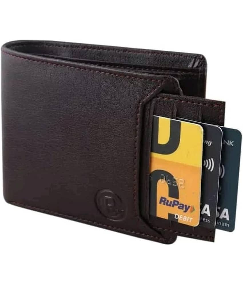 Classic World PU Solid Men's RFID Wallet With 9 Slots For Card ( Brown , Pack of 1 )