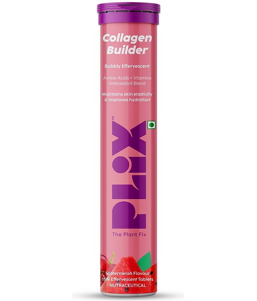 Plix Collagen Builder Effervescent For Improved Skin Elasticity & AntiAgeing(15 Tablets)