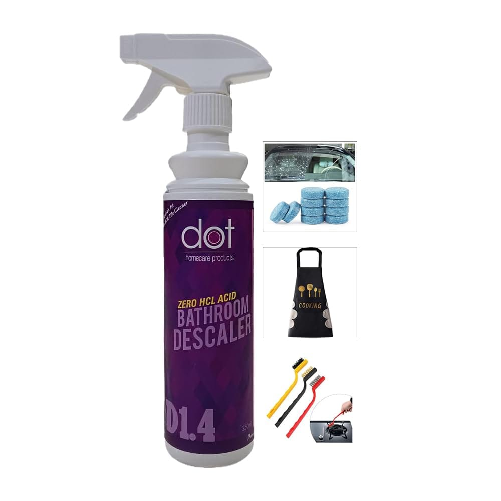 DOT - ZERO HCL- BUBBLE BATHROOM CLEANER, 250ml FOAM SPRAY - All type of Floorings, Toilet Bowls, Bathtub - 300 sprays - ZERO SMELL & FUMES - - Health Friendly