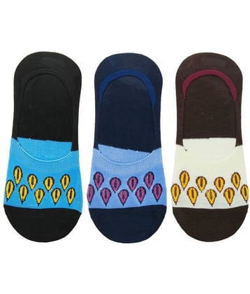 Neska Moda Premium Men & Women 3 Pairs Cotton Loafer Socks With Silicon Gel Grip-Multicolor