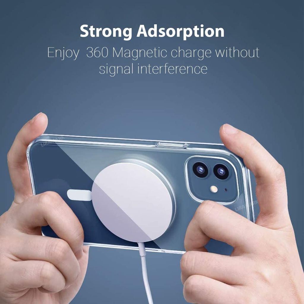 LIRAMARK Magnetic Protective Clear Case Compatible with Magsafe for Apple iPhone 12 Mini (Transparent)
