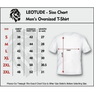 Leotude Oversized Fit Round Neck CottonBlend T-shirt For Men's