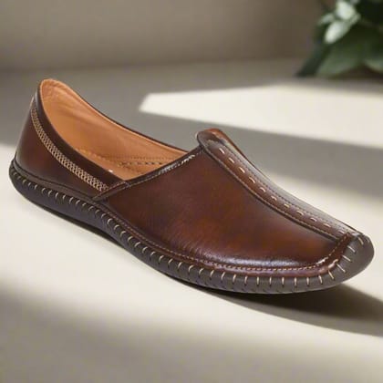 Kolapuri Centre Men's Ethnic Brown Jutis-6