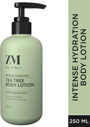 ZM Zayn & Myza Tea Tree Body lotion, Intense Hydration, Non Greasy, Prevents Bacterial Growth, Light & Smooth, Shea Butter and Niacinamide, Suitable for All Skin Type, 250 ml