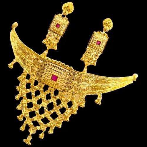 Rajasthani Thewa 2 gram gold plated Necklace Set with Matching Earrings,Luxurious Gold -Plated Thewa Necklace Set for Special Occasions