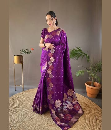 fab woven Art Silk Woven Saree With Unstitched Blouse Piece ( Green )