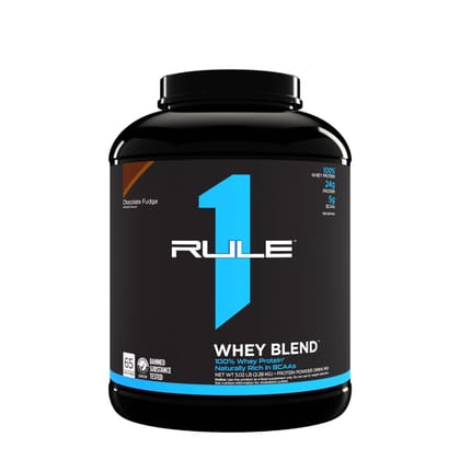 Rule1 R1 Whey Blend 100% Whey Protein 5lb (2.25kg)-Chocolate Fudge