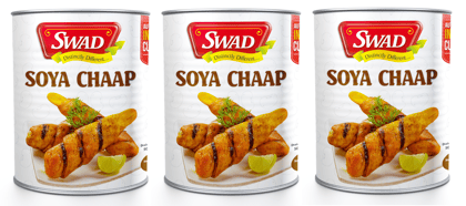 SWAD SOYA Chaap in Brine, 850g (Vegan, Chunks on Stick, Rich in Plant Protein, Soy Chap) (Pack of 3)