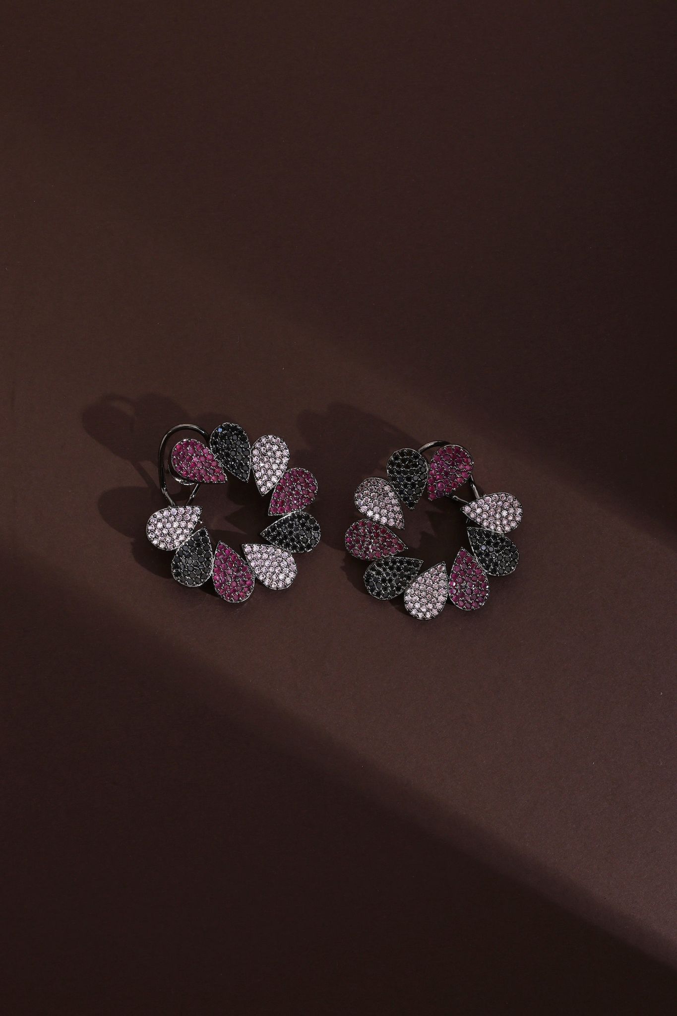 Gitana Multicolour Zirconia Hoop Earrings-Zirconia