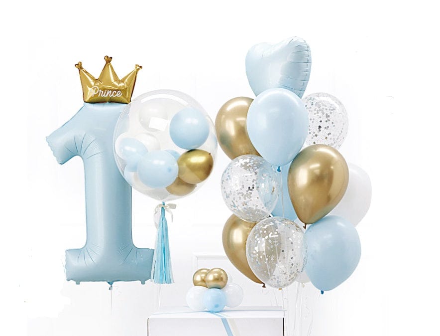 No.1 Prince Crown Balloon with Bobo & Latex Balloon - Party and Festive Needs | Buy online on ZillyBuy