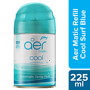 Godrej Aer Matic Refill, Automatic Room Fresheners - Cool Surf Blue, 225ml