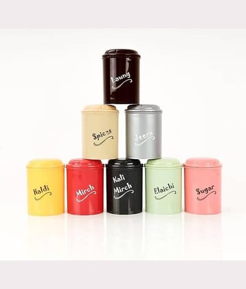iview kitchenware Tea/Masala/Condiment Plastic Multicolor Spice Container ( Set of 8 )
