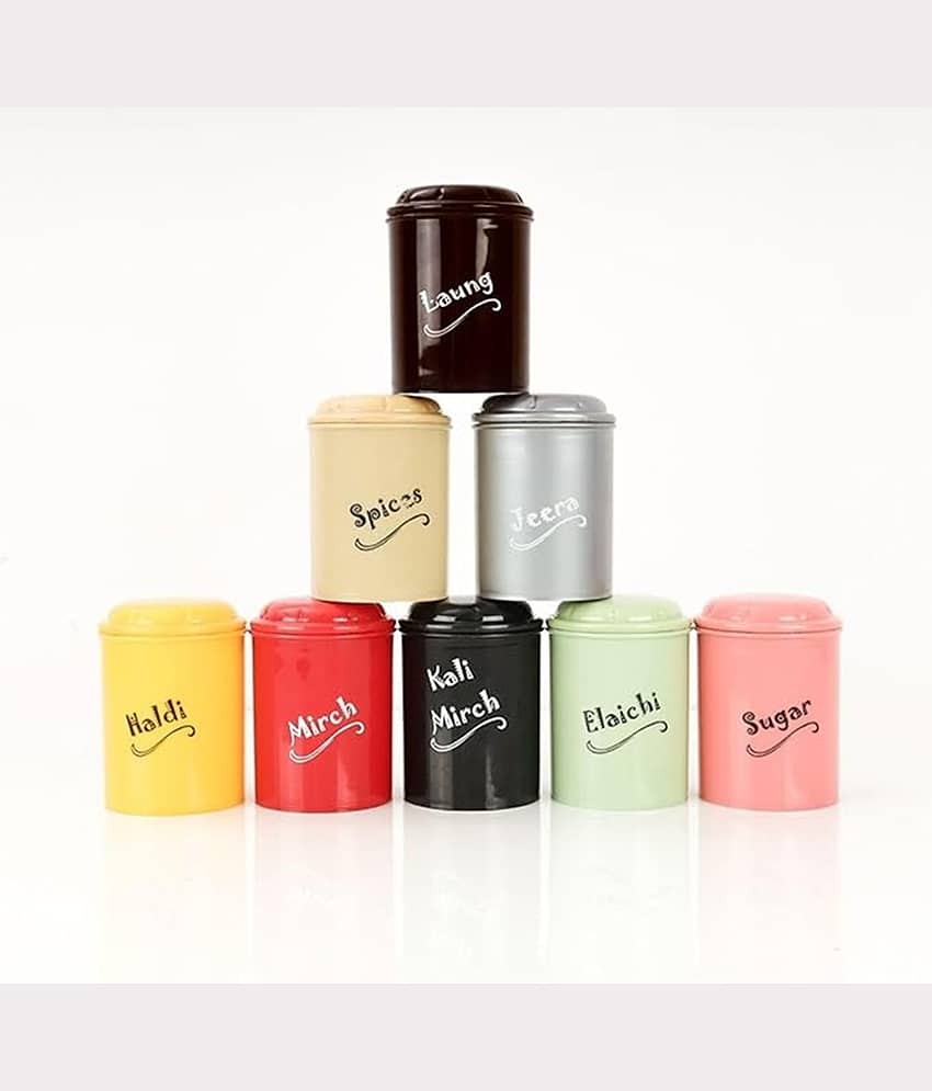 iview kitchenware Tea/Masala/Condiment Plastic Multicolor Spice Container ( Set of 8 )