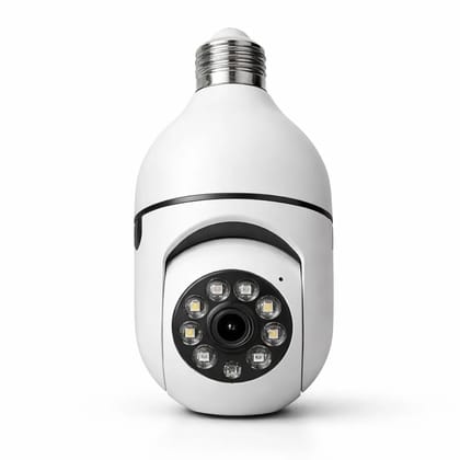 WiFi Smart Bulb Camera 360 HD Wireless CCTV Security Camera with Night Vision, Motion Detection & 2-Way Audio, E27 Bulb Fitting