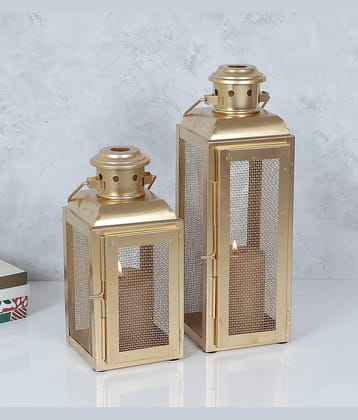 Urban Hamlet Gold Table Top and Hanging Iron Tea Light Holder - Pack of 1