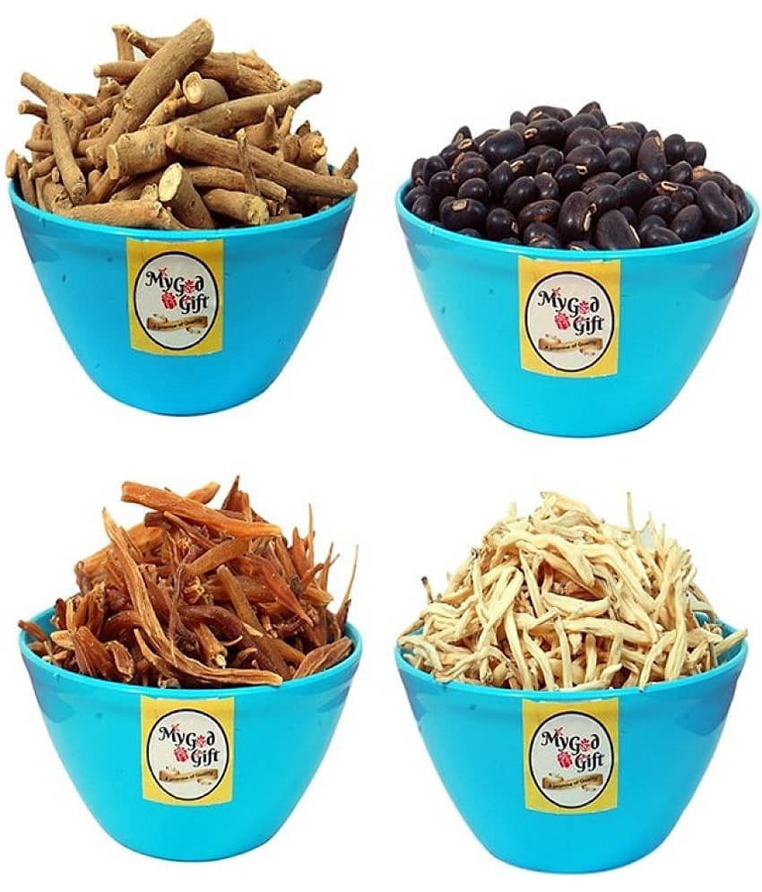 MYGODGIFT Shatavar, Safed Musli, Ashwagandha Kaunch Beej 50 GM EACH 200 gm Pack of 4