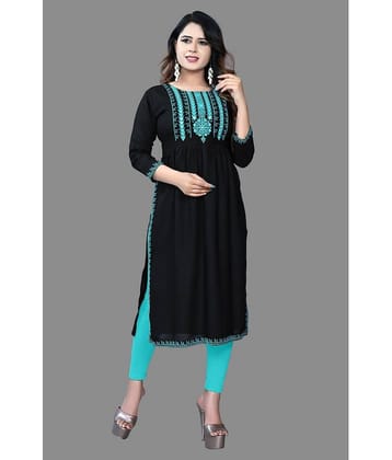 haya fashion - Black Rayon Women's A-line Kurti ( Pack of 1 )