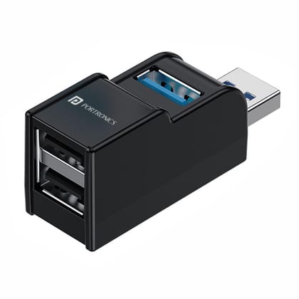 Portronics Mport 3A USB Hub (3-in-1) (Black)
