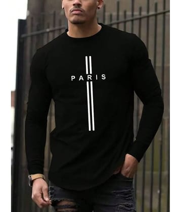 Garimaknitwear Cotton Blend Regular Fit Printed Full Sleeves Men's Round T-Shirt - White ( Pack of 1 )