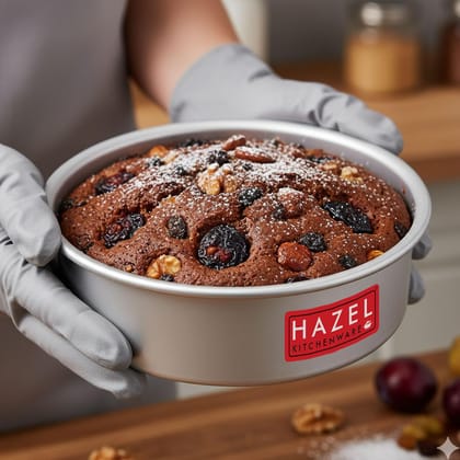 HAZEL Round Cake Mould Tin , Cake Mold for Microwave, 6 Inch , Aluminium Baking Cake Tin for a Great Cake Baking Experience