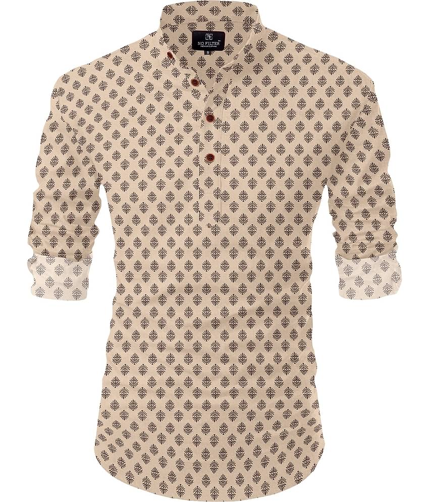 Nofilter Beige Cotton Blend Men's Regular Kurta ( Pack of 1 )