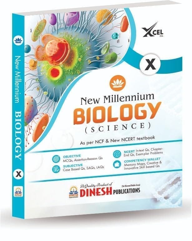 New Millennium Biology Science Class X, NCERT Textbook, Objective MCQs, Subjective Questions, Competency Wallet [Paperback] [Oct 30, 2024] dinesh publisher