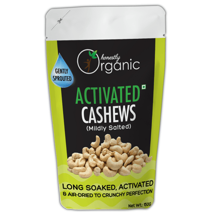 Activated/Sprouted Organic Cashews - Mildly Salted (Organic, Long Soaked & Air Dried to Crunchy Perfection) - 150g Activated/Sprouted Organic Cashews - Mildly Salted (Organic, Long Soaked & Air Dried to Crunchy Perfection) - 150g