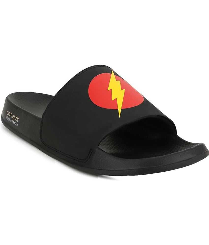 Campus Black Men's Slide Flip Flop  (Pair of 1)