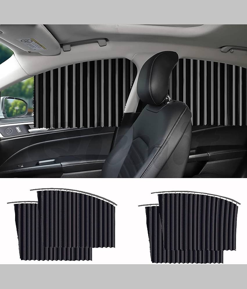 RAMDEV ENTERPRISE Universal Fit Magnetic Car Side Window Privacy Sunshade, Car Sun Shade Side Window, Magnet Pleated Curtains for Car Window, Removable Car Window Curtains (4PCS).