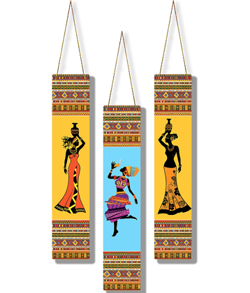 Positive Vibe Lifestyle Wood living room decoration Wall Sculpture Multi - Pack of 3