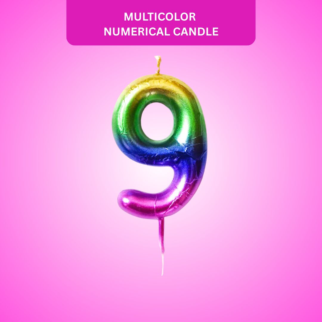 Number 9 Multicolor Candle - 1PC