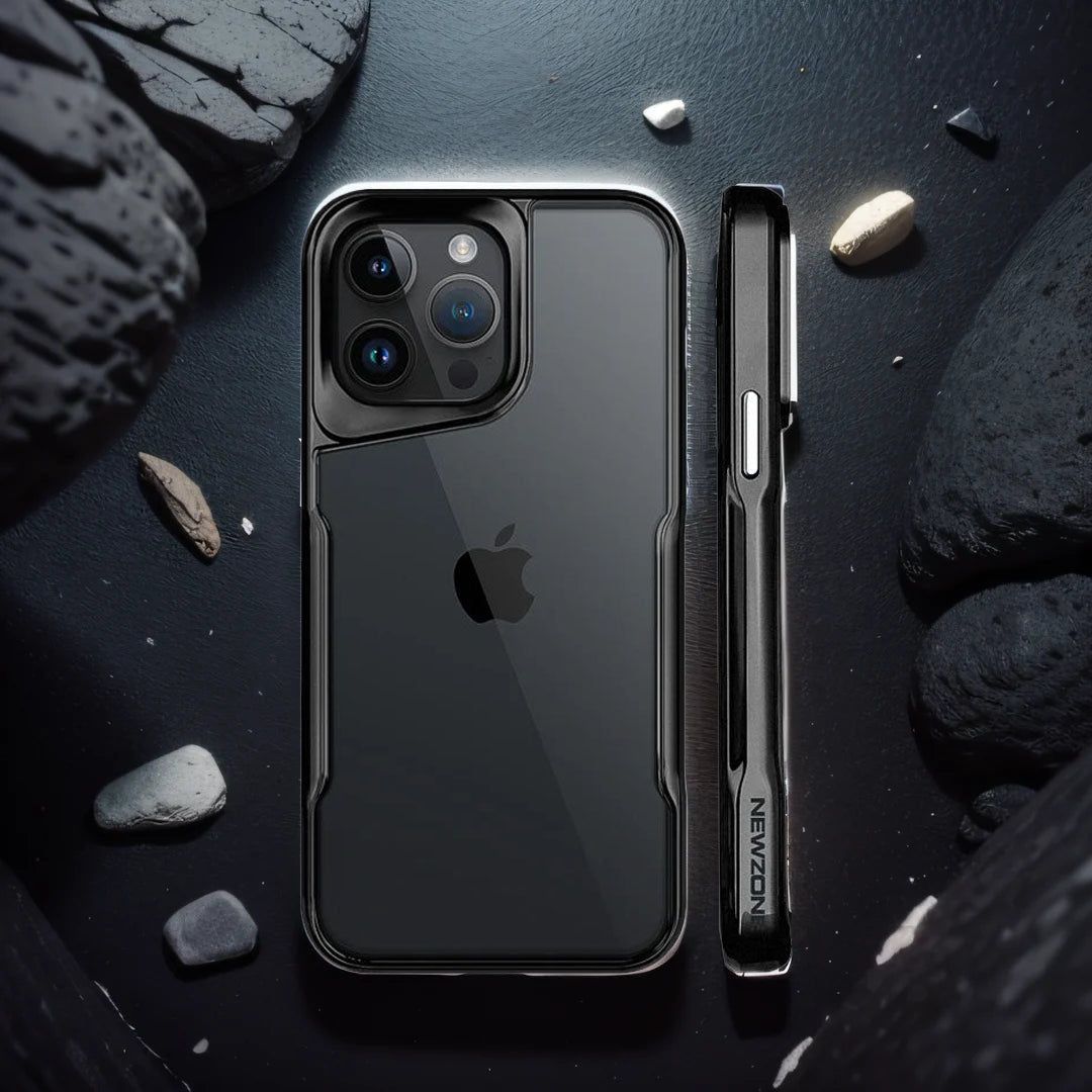 iPhone Series Design Cases With Camera Bumper-Acrylic Case / Black / iPhone 14