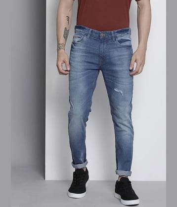 The Indian Garage Co Men Regular Fit Low Distress Light Fade Stretchable Jeans - None
