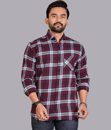 ADWYN PETER 100% Cotton Regular Fit Checks Full Sleeves Men's Casual Shirt - Multicolor 1 ( Pack of 1 )