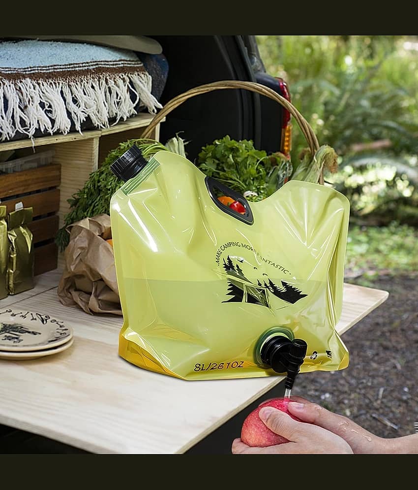 8 Liter Folding Water Storage Bag Pouch for Cycling, Picnic, Outdoor Camping, Road Trip, Traveling Water Carrier Supplies Bag and Container 8L Drinking Water Container Tank (Multicolour)