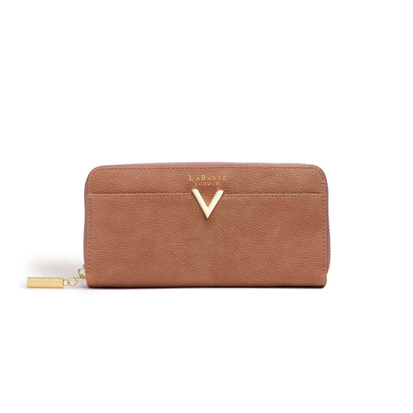 LaBante London Kindness Brown/Light Purple Zip Wallet
