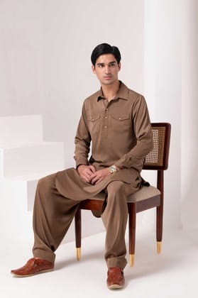 Mocha Brown Classic Kurta Set