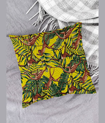 Houzzcode - Water Repellent Green Polyester Pillow Covers 40x40x3 ( Pack of 1 )