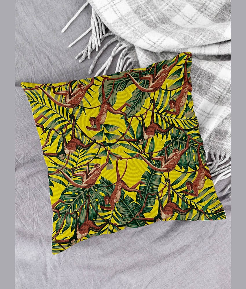 Houzzcode - Water Repellent Green Polyester Pillow Covers 40x40x3 ( Pack of 1 )