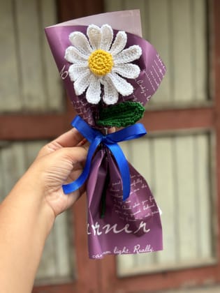 Crochet daisy forever flowers bouquet